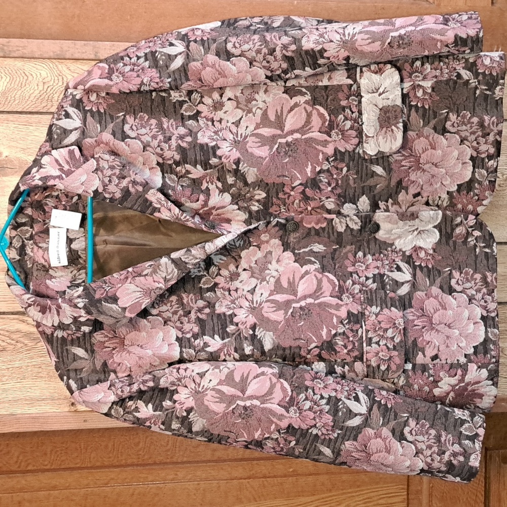 Alfred Dunner  Browns and Rust Floral Blazer Size 18